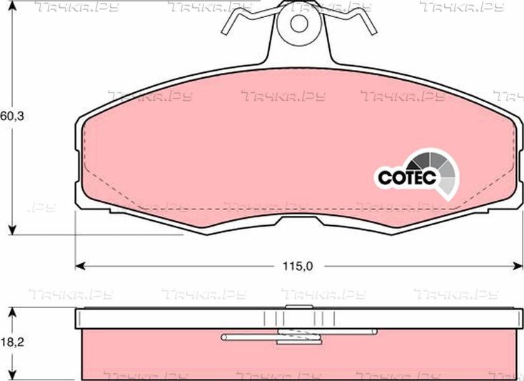 Тормозные колодки TRW COTEC передние для Ford Sierra I 1982-1991. Артикул GDB473
