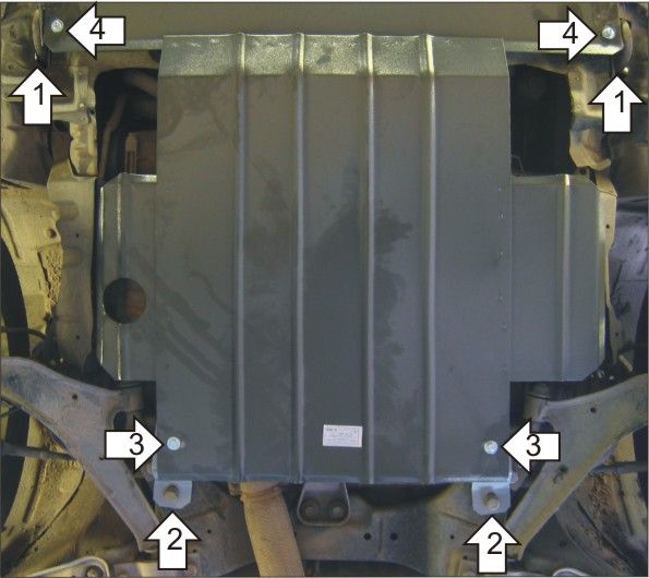 Защита Мотодор для картера, КПП Nissan Maxima A32 1995-2000. Артикул 01405