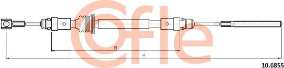 Трос ручника (тросик ручного тормоза) Cofle. Артикул 92.10.6855
