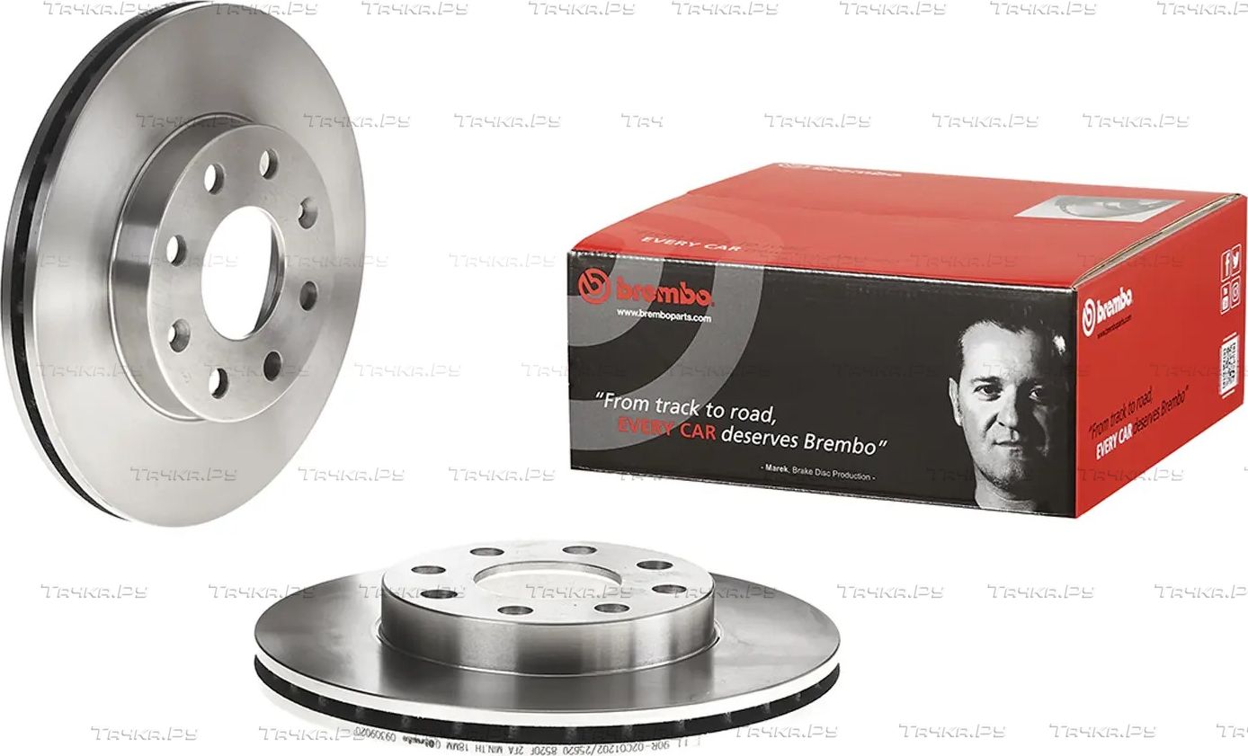 Тормозной диск Brembo передний для Chevrolet Aveo I 2003-2012. Артикул 09.3090.20