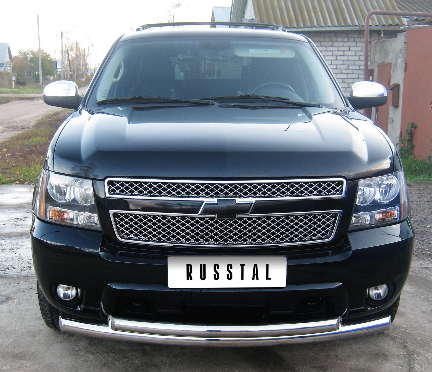Защита RusStal переднего бампера d76/63 (дуга) для Chevrolet Tahoe III до рестайлинга 2006-2011. Артикул TCZ-000621