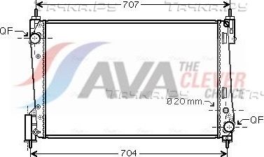 Радиатор охлаждения двигателя AVA ** CLEVER FIT **. Артикул OLA2423