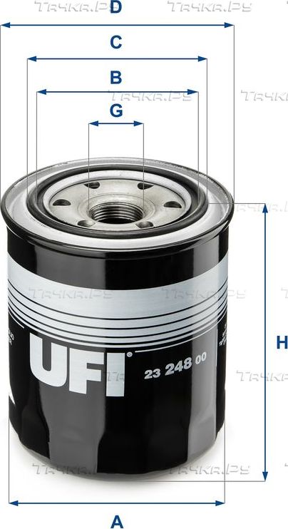 Масляный фильтр UFI для Toyota 4Runner III 1995-2000. Артикул 23.248.00