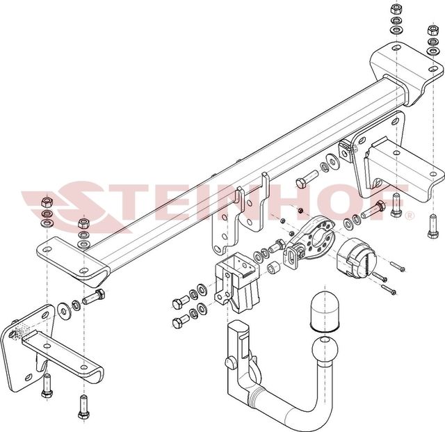 Фаркоп Steinhof для Mercedes-Benz A-Класс W177 хэтчбек 5-дв. (вкл. AMG) 2018-2026. Быстросъемный крюк. Артикул M-164