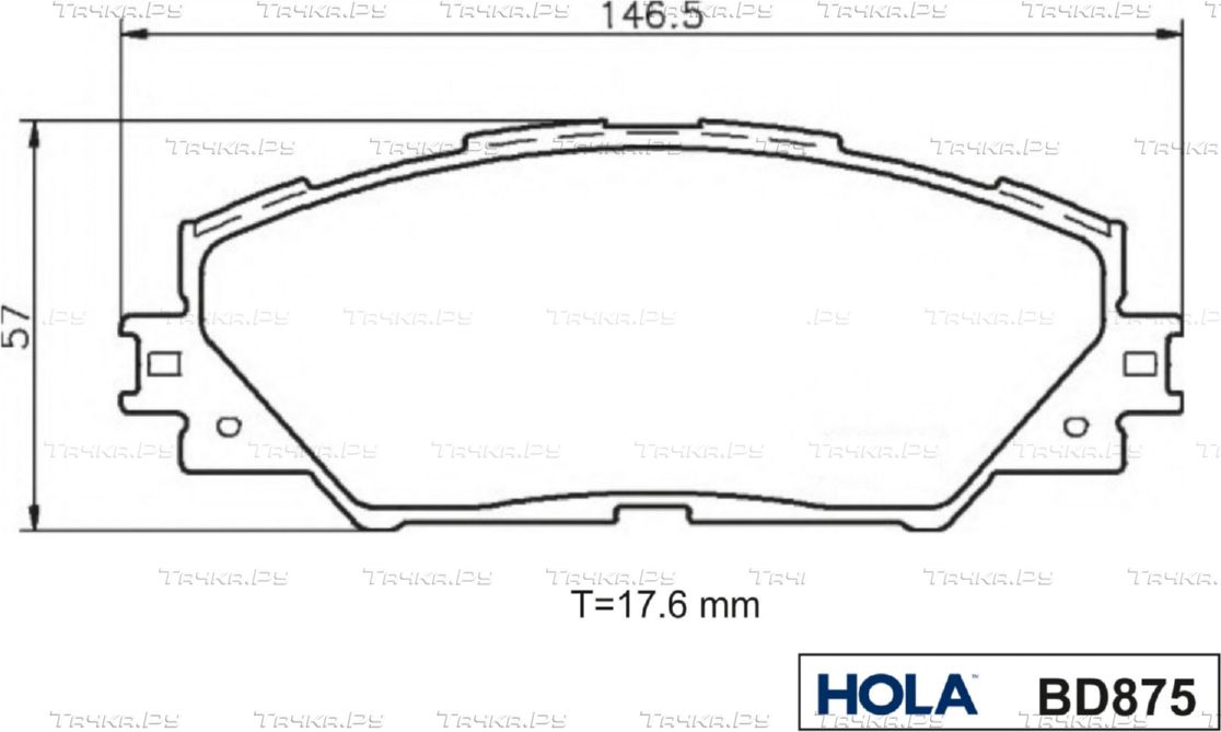 Тормозные колодки HOLA передние для Toyota RAV4 III (XA30) 2005-2013. Артикул BD875