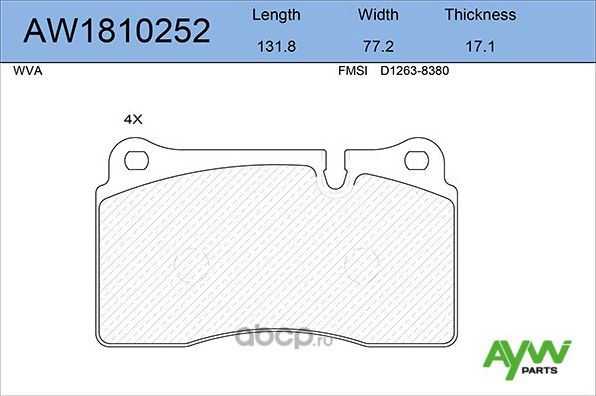 Колодки тормозные передние LAND ROVER Range Rover III 03/02>, Range Rover Sport (Aywiparts). Артикул AW1810252