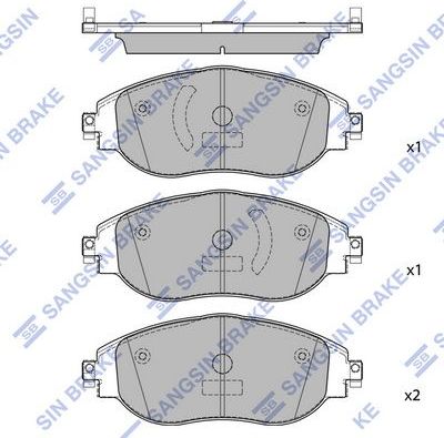 Тормозные колодки Sangsin Hi-Q. Артикул SP4450