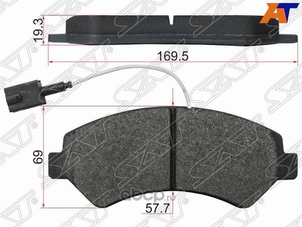 Колодки тормозные FR PEUGEOT BOXER 06- (SAT). Артикул ST425375
