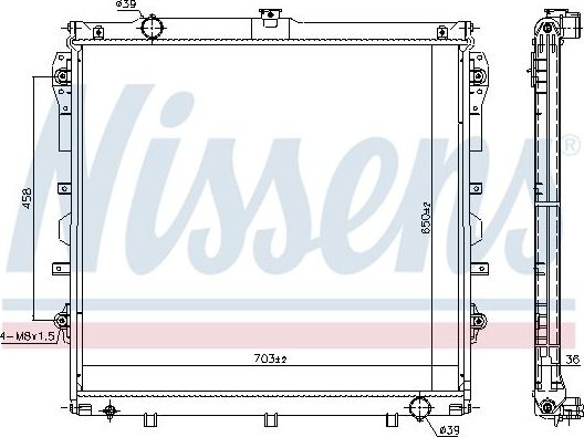 Радиатор охлаждения двигателя Nissens для Toyota Sequoia II 2007-2026. Артикул 606523