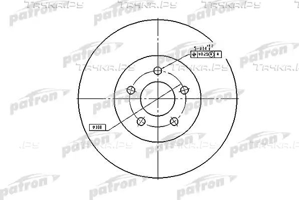 Тормозной диск Patron передний для Chrysler Stratus 1995-2001. Артикул PBD5381