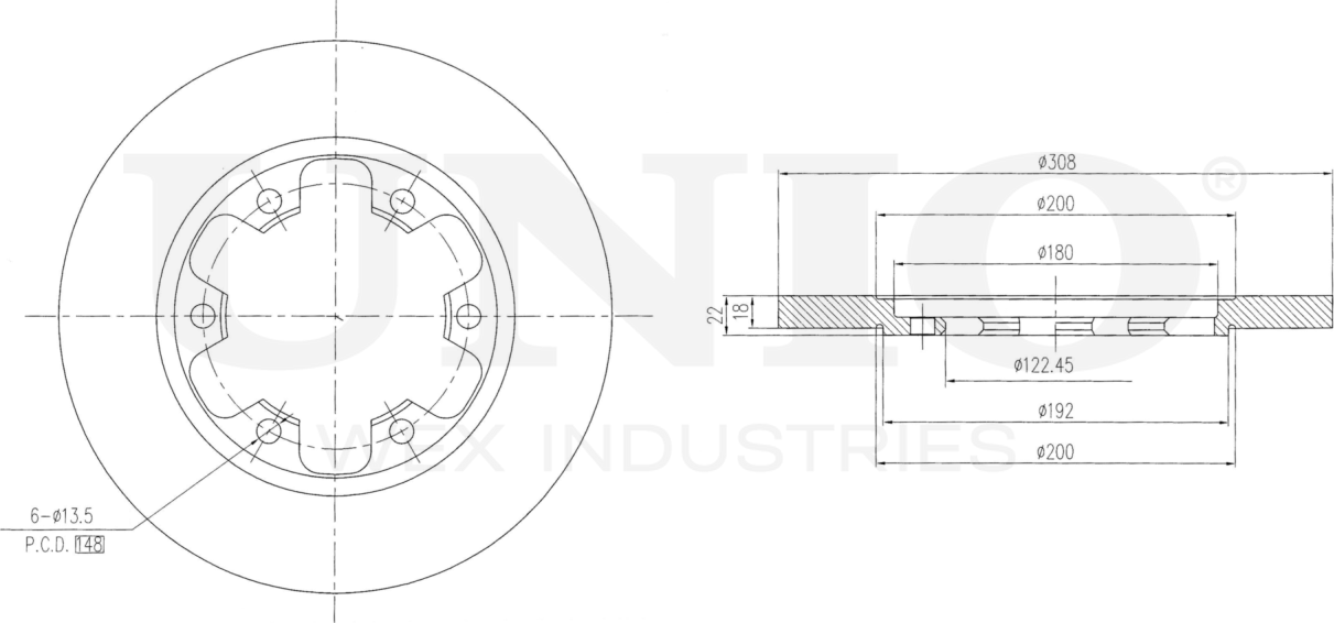 Диск тормозной (Unio). Артикул BRD-20232