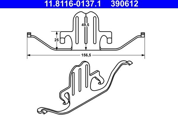 Пружина тормозного суппорта ATE передний для BMW 3 V (E90/E91/E92/E93) 2004-2013. Артикул 11.8116-0137.1