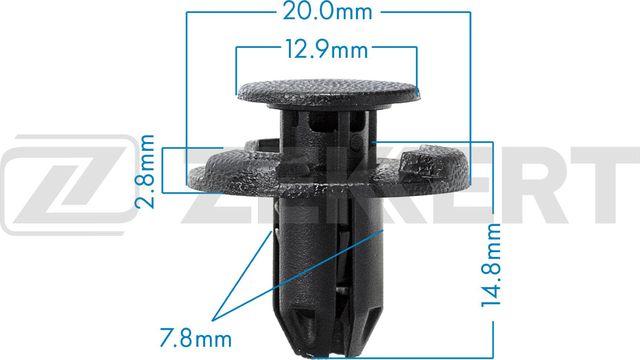 Клипса Zekkert (POM (сополимер ацеталя)). Артикул BE-1591