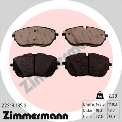 Тормозные колодки Zimmermann. Артикул 22218.185.2