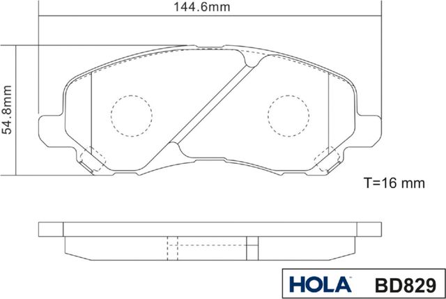 Тормозные колодки HOLA. Артикул BD829