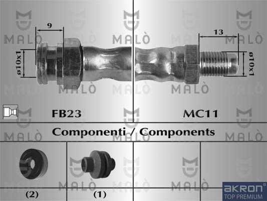 Тормозной шланг Malò. Артикул 8917