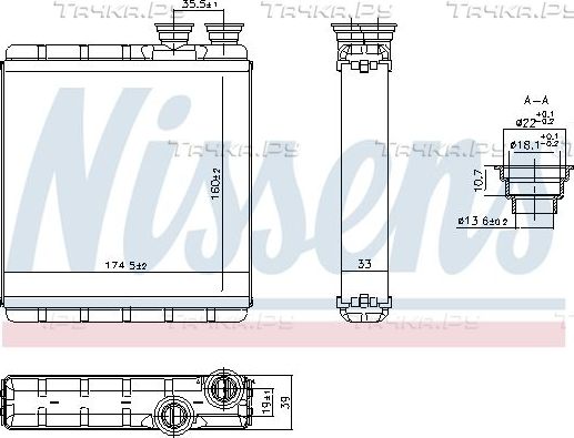 Радиатор отопителя (печки) Nissens. Артикул 707302