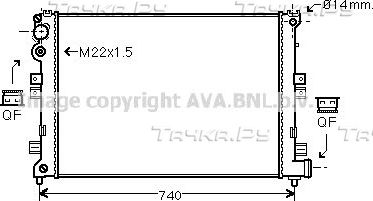 Радиатор охлаждения двигателя AVA для Fiat Scudo I 1996-2006. Артикул CNA2089