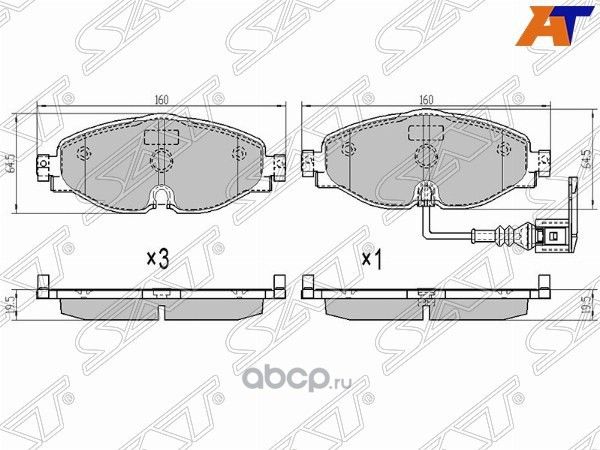 КОЛОДКИ ТОРМОЗНЫЕ FR VAG A3OCTAVIAGOLF (SAT). Артикул ST8V0698151B