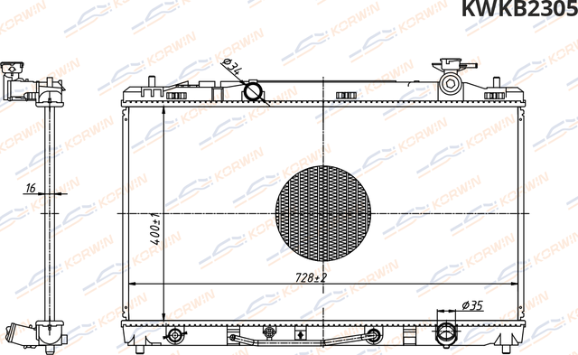 Радиатор охлаждения Toyota Camry XV40 2.4 (06-11) AT (гарантия 2 года) (Korwin). Артикул KWKB2305