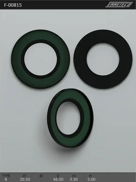 Сальник 20,50/46,00*3,30/5,00 тип 8 (Emmetec). Артикул F00815