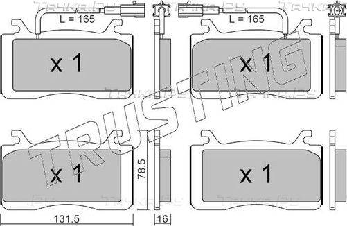 Тормозные колодки Trusting передние для Alfa Romeo Stelvio 2016-2026. Артикул 1141.0