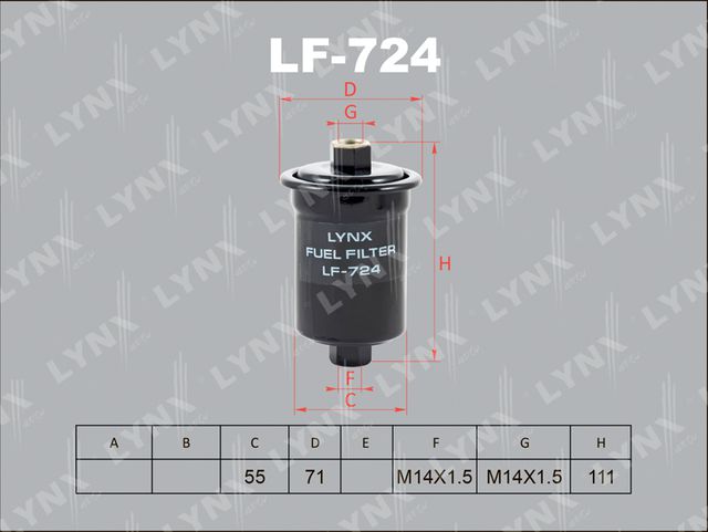 Топливный фильтр LYNXauto для BYD F3 I 2005-2012. Артикул LF-724