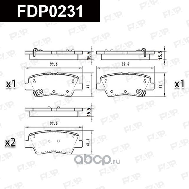 Колодки тормозные задние (FAP). Артикул FDP0231