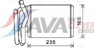 Радиатор отопителя (печки) AVA. Артикул HDA6304