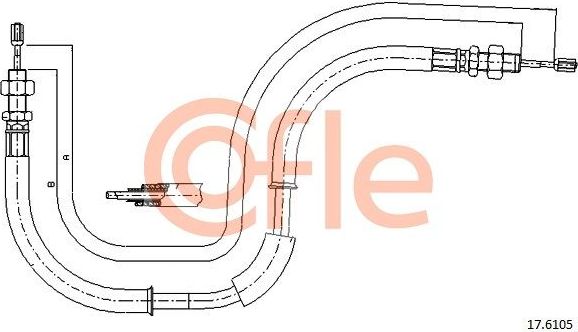 Трос ручника (тросик ручного тормоза) Cofle. Артикул 92.17.6105