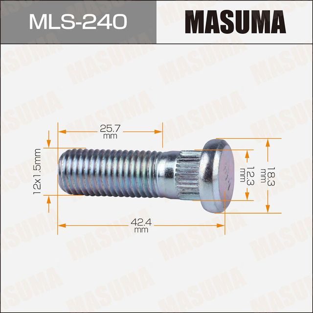 Шпилька MASUMA 12x1.5мм, L=42.4мм / Honda Masuma. Артикул MLS240