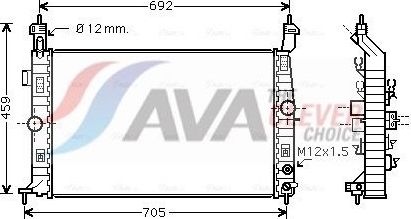Радиатор охлаждения двигателя AVA ** CLEVER FIT ** для Opel Meriva A 2006-2010. Артикул OLA2582