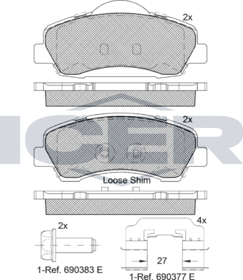 Тормозные колодки Icer. Артикул 182131-067