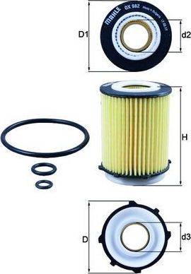 Масляный фильтр Mahle. Артикул OX 982D