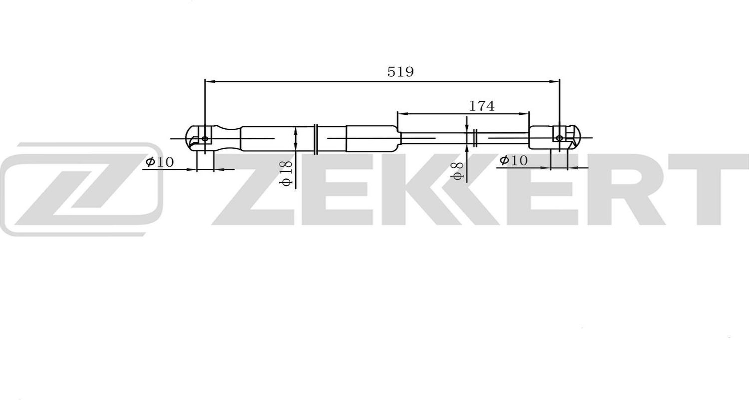 Амортизатор (упор) багажника Zekkert. Артикул GF-2599