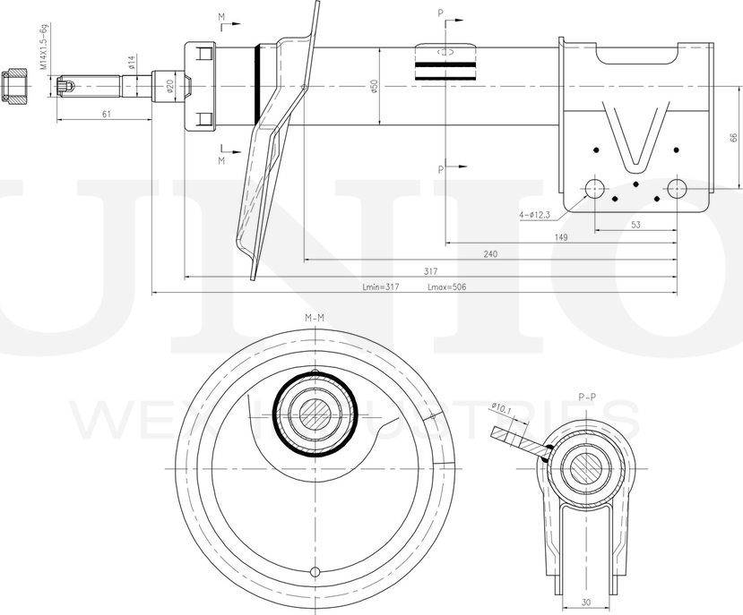 Амортизатор подвески (Unio). Артикул SAB-20010