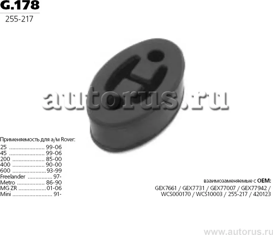 Подушка глушителя (Transmaster). Артикул G.178