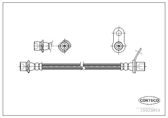 Тормозной шланг Corteco задний правый/левый для Toyota Avensis I 1997-2003. Артикул 19033053