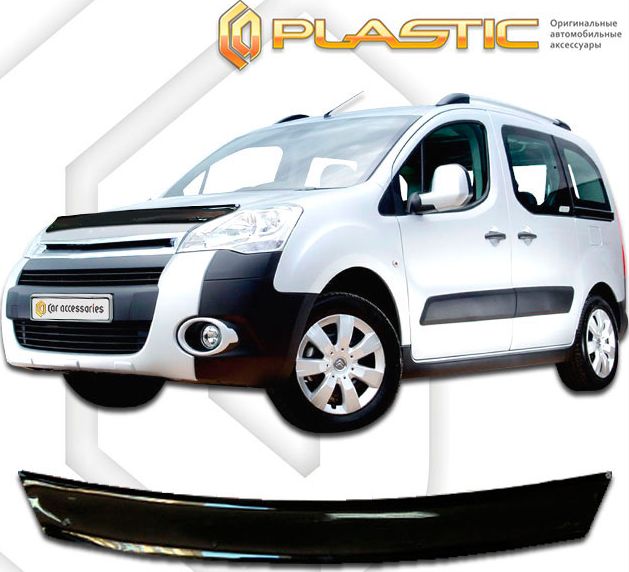 Дефлектор СА Пластик для капота (Classic черный) Peugeot Partner TEPEE 2009-2026. Артикул 2010010112721