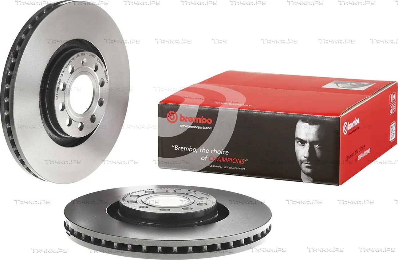 Тормозной диск Brembo PRIME LINE - UV Coated передний для Audi S4 I (B5) 1997-2001. Артикул 09.A598.11
