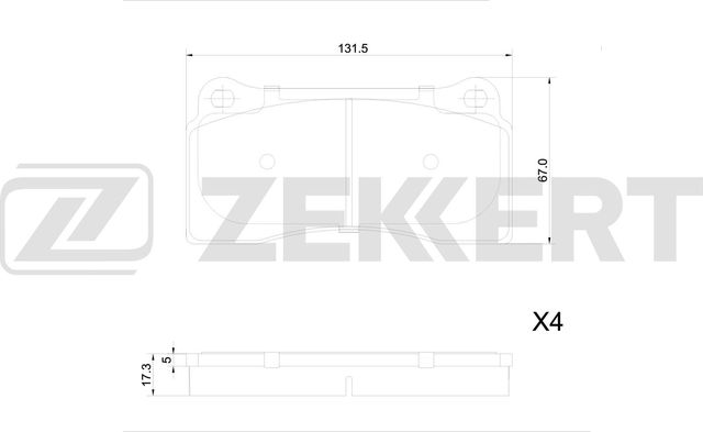 Тормозные колодки Zekkert передние/задние для Jaguar XJ II (X308) 1997-2003. Артикул BS-1337