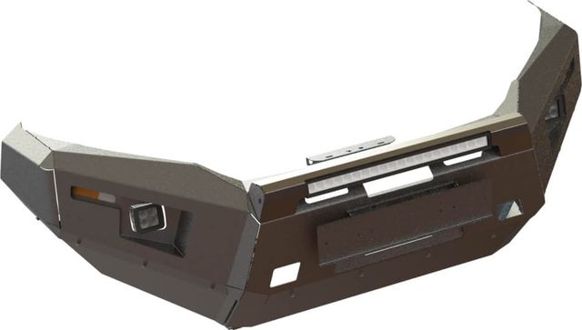 Бампер силовой STC передний для Mitsubishi L200 V 2019-2026 с защитной дугой, противотуманными фарами и балкой дальнего света. Артикул STC-ML200/19-BF--C1-L1L4