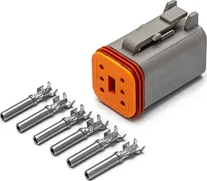 Разъем Deutsch DT06-6S-E004 6-ти контактный под сечение кабеля 0.5-0.8 мм? (Cargen). Артикул AX8126S