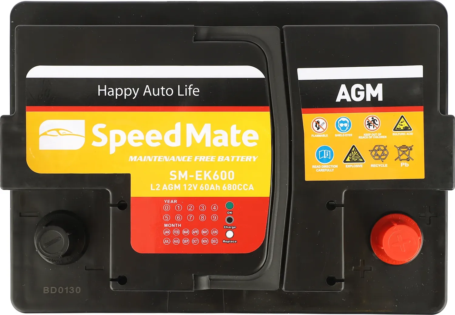 АКБ SPEEDMATE AGM 12V 60AH 680A 242X175X190 Speedmate. Артикул SMEK600