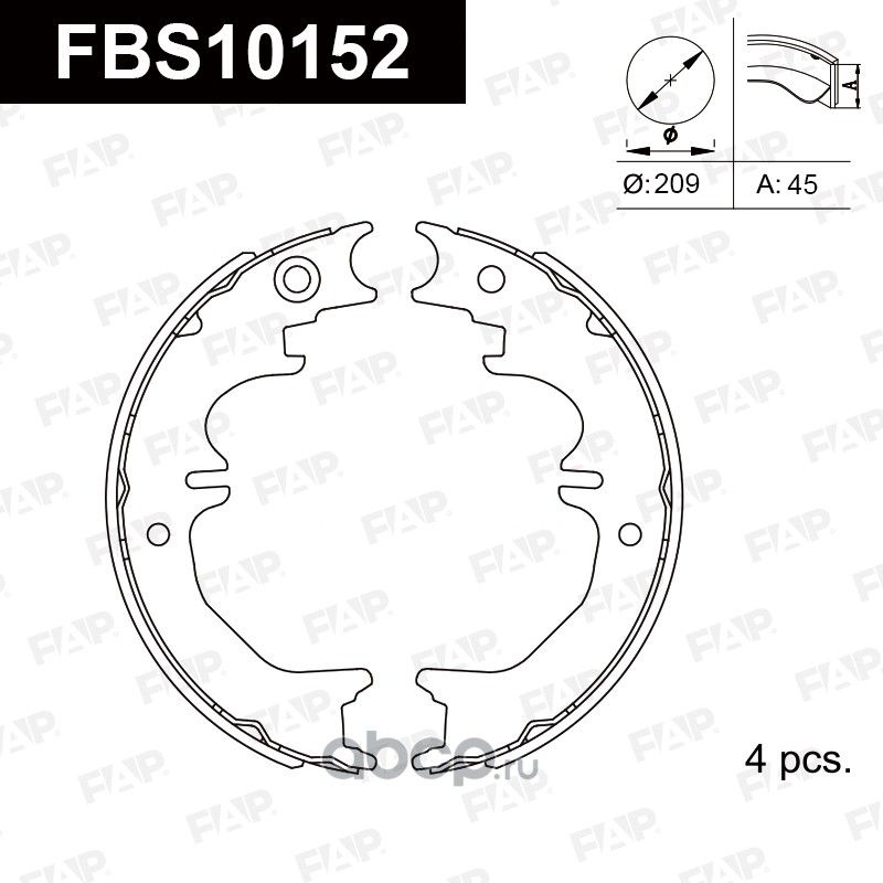 Колодки тормозные барабанные (FAP). Артикул FBS10152