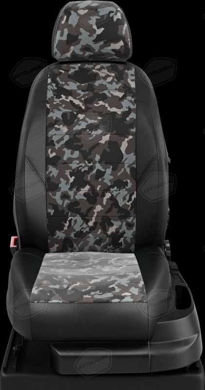 Чехлы Автолидер на сидения для Ford Kuga II 2012-2024, цвет НАТО-чёрный. Артикул FD13-0804-BREZ02