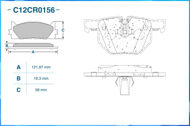 Колодки тормозные задние (Low Metallic) (Cworks). Артикул C12CR0156