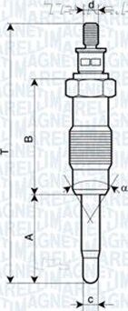 Свеча накаливания (накала) Magneti Marelli. Артикул 062500300304