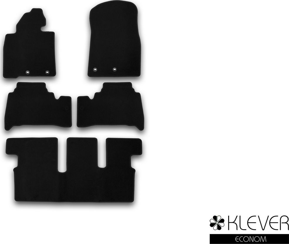Коврики Klever Econom для салона Toyota Land Cruiser 200 7 мест АКПП внедорожник 2007-2012. Артикул KVR01489401200k