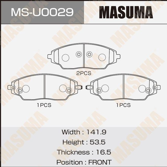 Тормозные колодки Masuma. Артикул MS-U0029